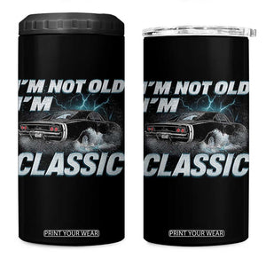 Vintage I'm Not Old I'm Classic 4 in 1 Can Cooler Tumbler Funny Car Graphic Racing Drift Car TS10 One Size: 16 oz Black Print Your Wear
