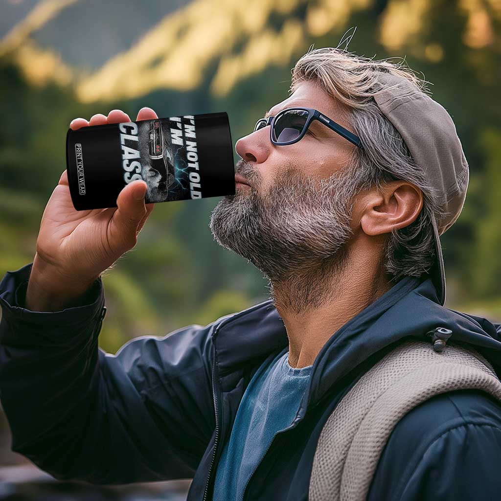 Vintage I'm Not Old I'm Classic 4 in 1 Can Cooler Tumbler Funny Car Graphic Racing Drift Car TS10 Print Your Wear