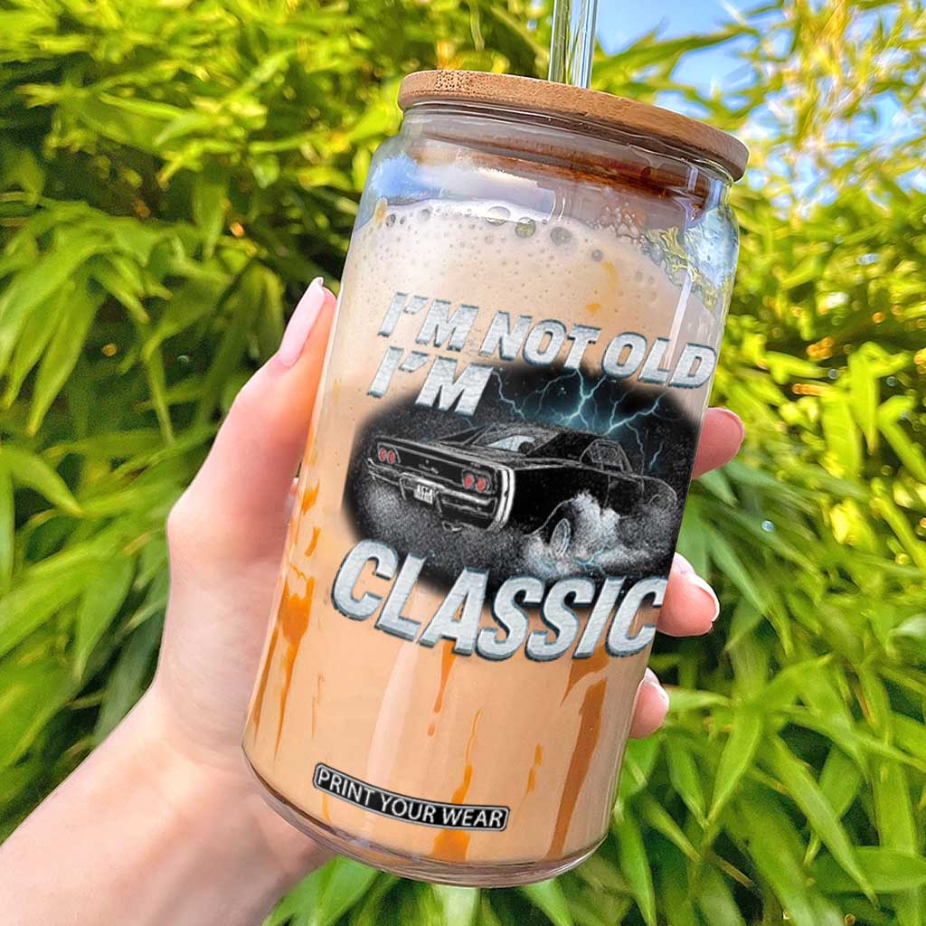 Vintage I'm Not Old I'm Classic Glass Can Funny Car Graphic Racing Drift Car TS10 Black Print Your Wear