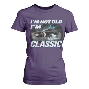 Vintage I'm Not Old I'm Classic T Shirt For Women Funny Car Graphic Racing Drift Car TS10 Purple Print Your Wear