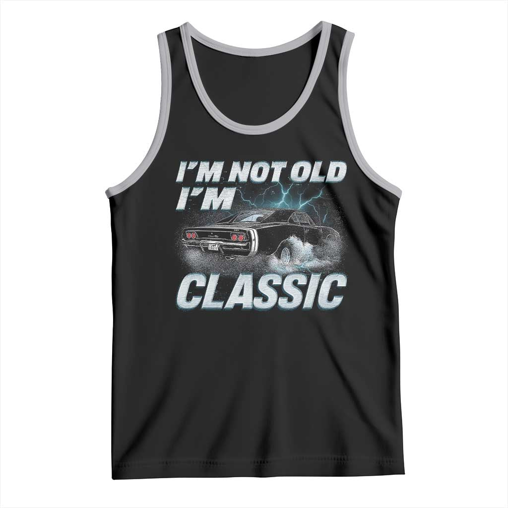 Vintage I'm Not Old I'm Classic Tank Top Funny Car Graphic Racing Drift Car TS10 Black Athletic Heather Print Your Wear