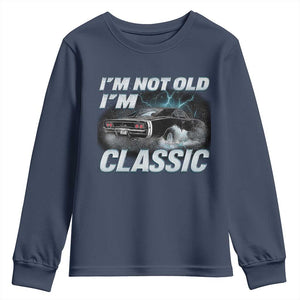 Vintage I'm Not Old I'm Classic Youth Sweatshirt Funny Car Graphic Racing Drift Car TS10 Navy Print Your Wear