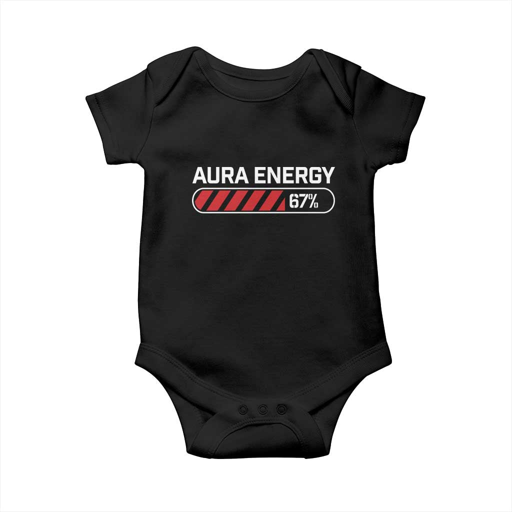 Funny Six Seven Baby Onesie Aura Energy at 67 Meme Gen Alpha Slang TS10 Black Print Your Wear
