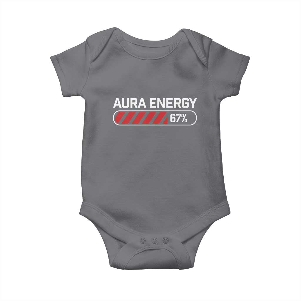 Funny Six Seven Baby Onesie Aura Energy at 67 Meme Gen Alpha Slang TS10 Charcoal Print Your Wear