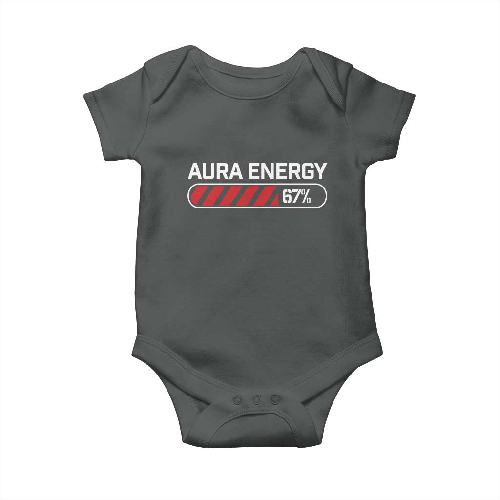 Funny Six Seven Baby Onesie Aura Energy at 67 Meme Gen Alpha Slang TS10 Dark Heather Print Your Wear