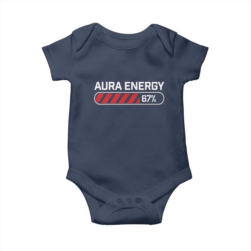 Funny Six Seven Baby Onesie Aura Energy at 67 Meme Gen Alpha Slang TS10 Navy Print Your Wear