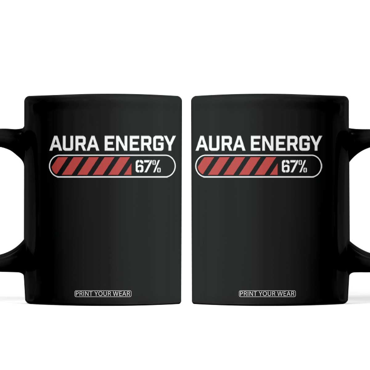 Funny Six Seven Coffee Mug Aura Energy at 67 Meme Gen Alpha Slang TS10 Black Print Your Wear