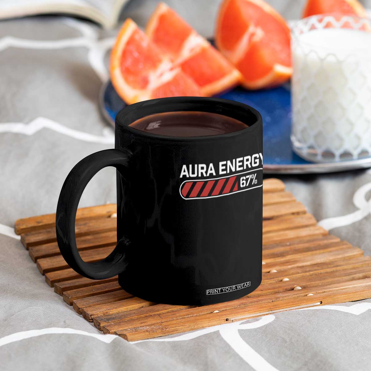 Funny Six Seven Coffee Mug Aura Energy at 67 Meme Gen Alpha Slang TS10 Print Your Wear