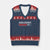 Funny Six Seven V-Neck Knit Sweater Vest Aura Energy at 67 Meme Gen Alpha Slang TS10 Navy Red Print Your Wear