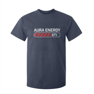 Funny Six Seven T Shirt For Kid Aura Energy at 67 Meme Gen Alpha Slang TS10 Navy Print Your Wear