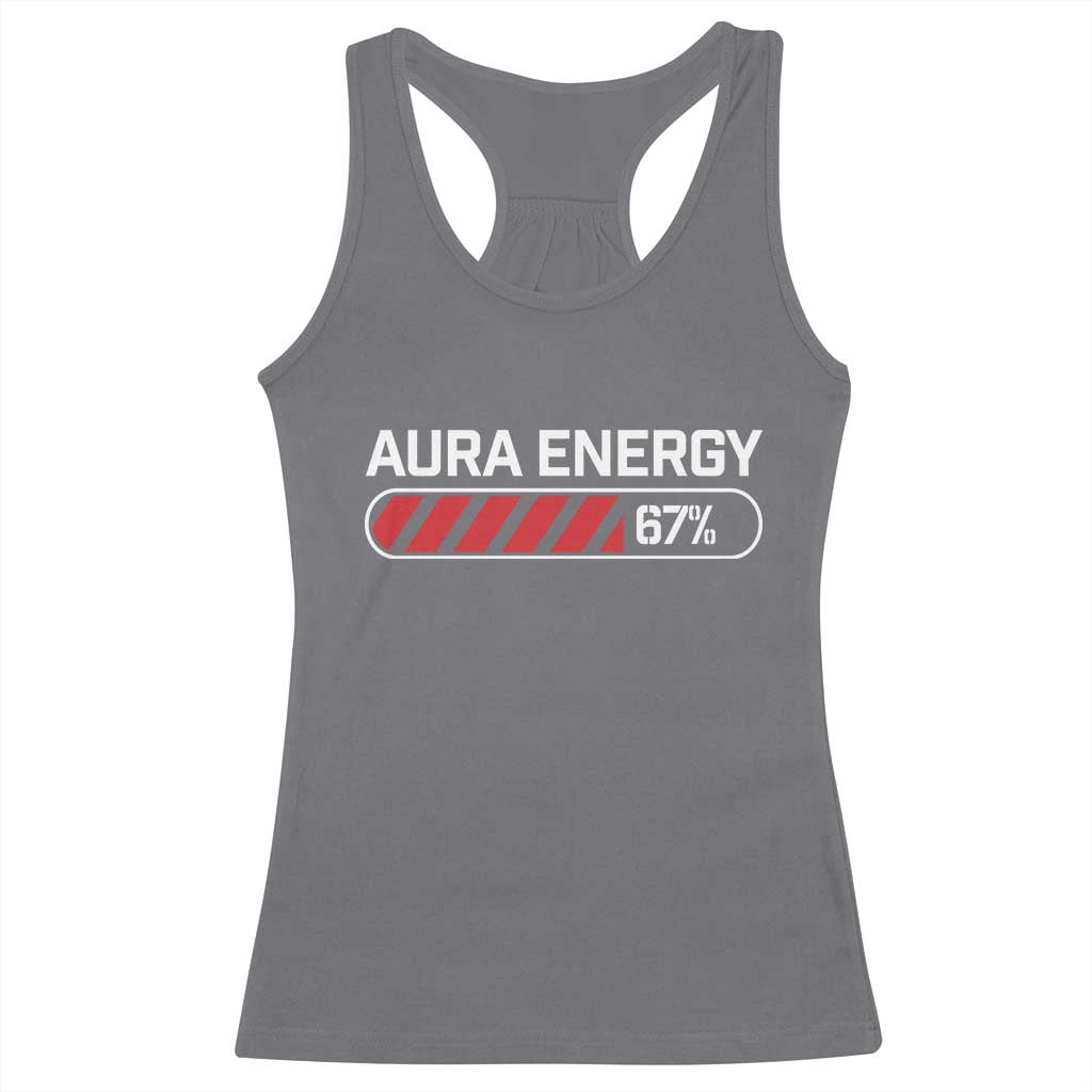 Funny Six Seven Racerback Tank Top Aura Energy at 67 Meme Gen Alpha Slang TS10 Charcoal Print Your Wear