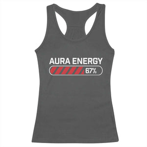 Funny Six Seven Racerback Tank Top Aura Energy at 67 Meme Gen Alpha Slang TS10 Dark Heather Print Your Wear