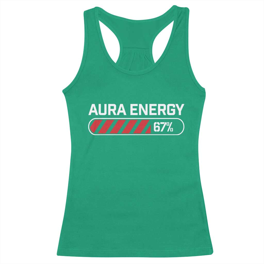 Funny Six Seven Racerback Tank Top Aura Energy at 67 Meme Gen Alpha Slang TS10 Irish Green Print Your Wear
