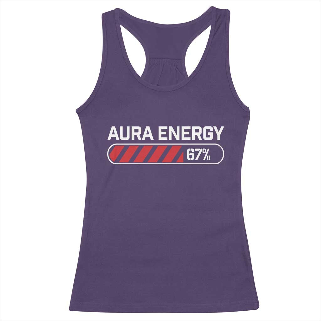 Funny Six Seven Racerback Tank Top Aura Energy at 67 Meme Gen Alpha Slang TS10 Purple Print Your Wear
