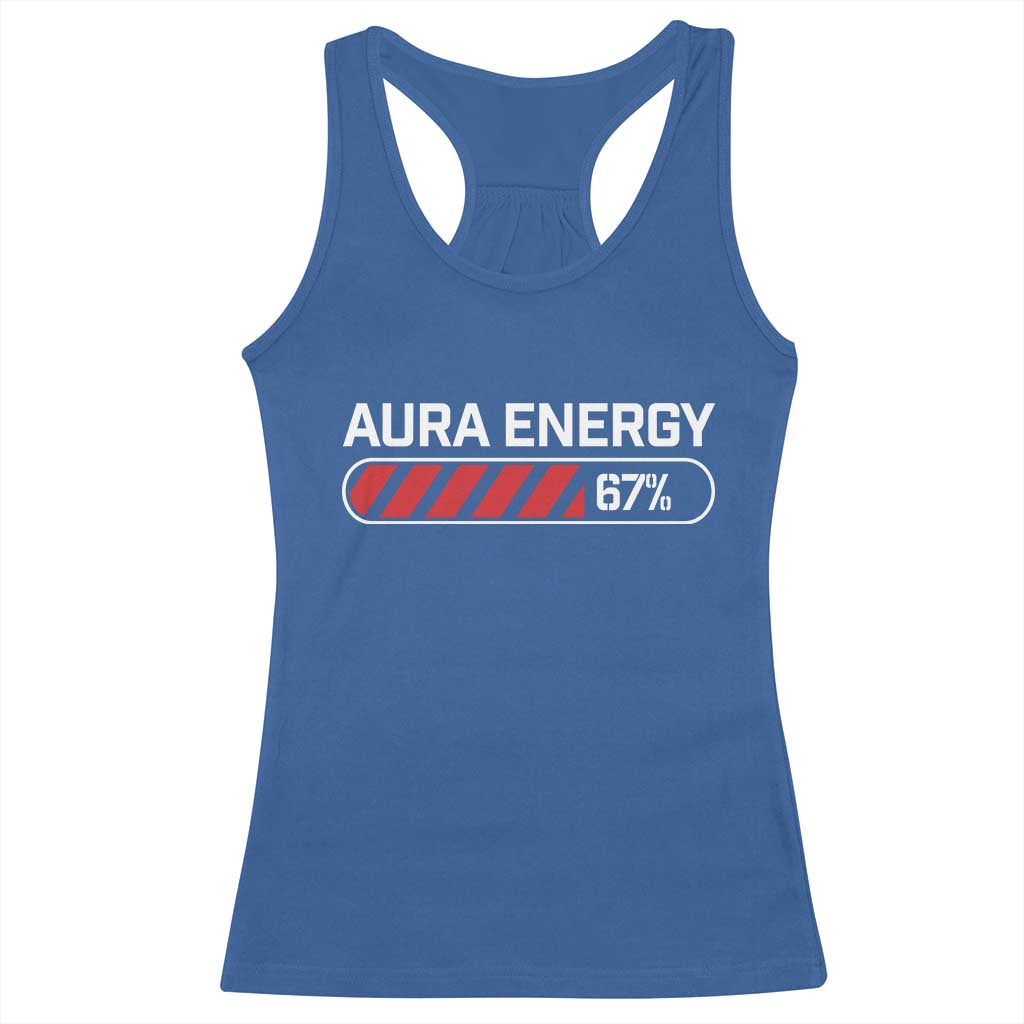 Funny Six Seven Racerback Tank Top Aura Energy at 67 Meme Gen Alpha Slang TS10 Royal Blue Print Your Wear