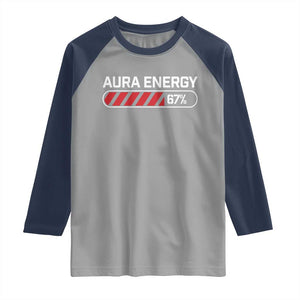Funny Six Seven Raglan Shirt Aura Energy at 67 Meme Gen Alpha Slang TS10 Sport Gray Navy Print Your Wear