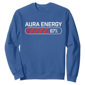 Funny Six Seven Sweatshirt Aura Energy at 67 Meme Gen Alpha Slang TS10 Royal Blue Print Your Wear