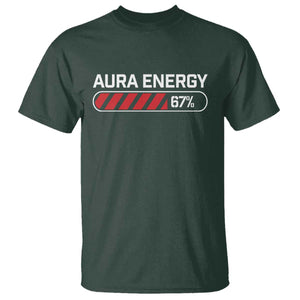 Funny Six Seven T Shirt Aura Energy at 67 Meme Gen Alpha Slang TS10 Dark Forest Green Print Your Wear