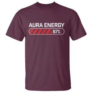 Funny Six Seven T Shirt Aura Energy at 67 Meme Gen Alpha Slang TS10 Maroon Print Your Wear