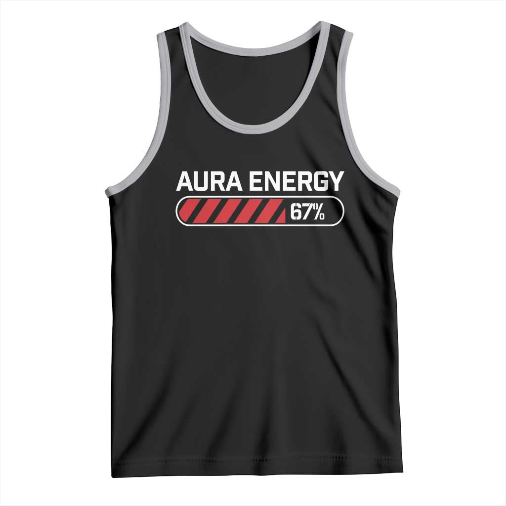 Funny Six Seven Tank Top Aura Energy at 67 Meme Gen Alpha Slang TS10 Black Athletic Heather Print Your Wear