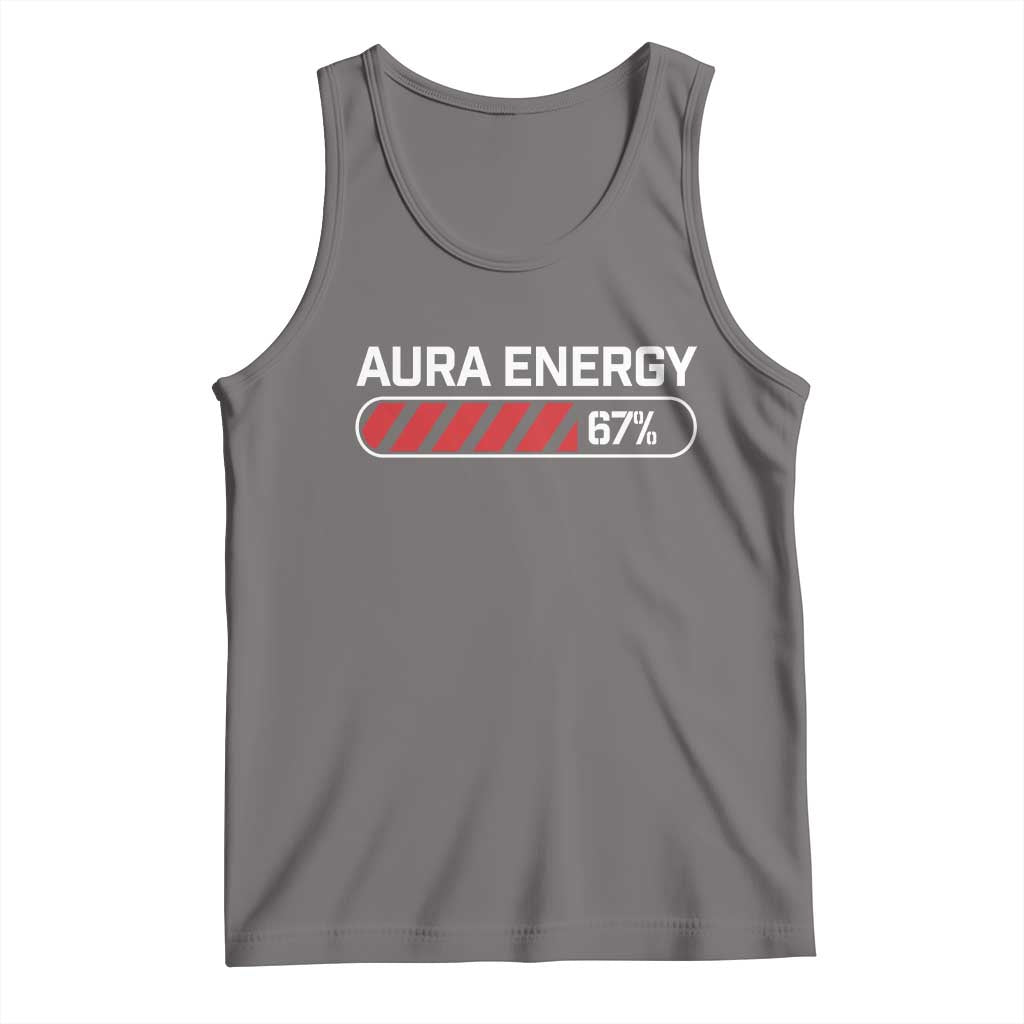 Funny Six Seven Tank Top Aura Energy at 67 Meme Gen Alpha Slang TS10 Deep Heather Print Your Wear