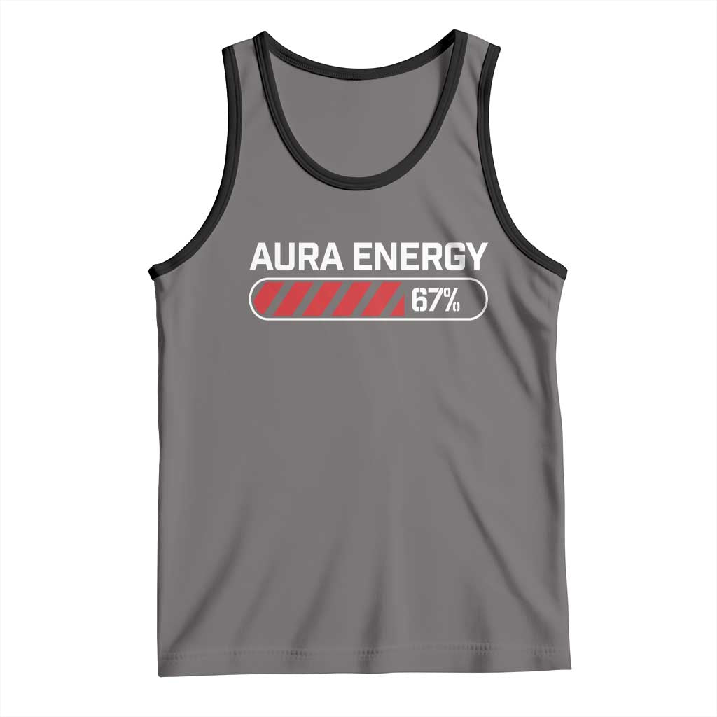 Funny Six Seven Tank Top Aura Energy at 67 Meme Gen Alpha Slang TS10 Deep Heather Black Print Your Wear