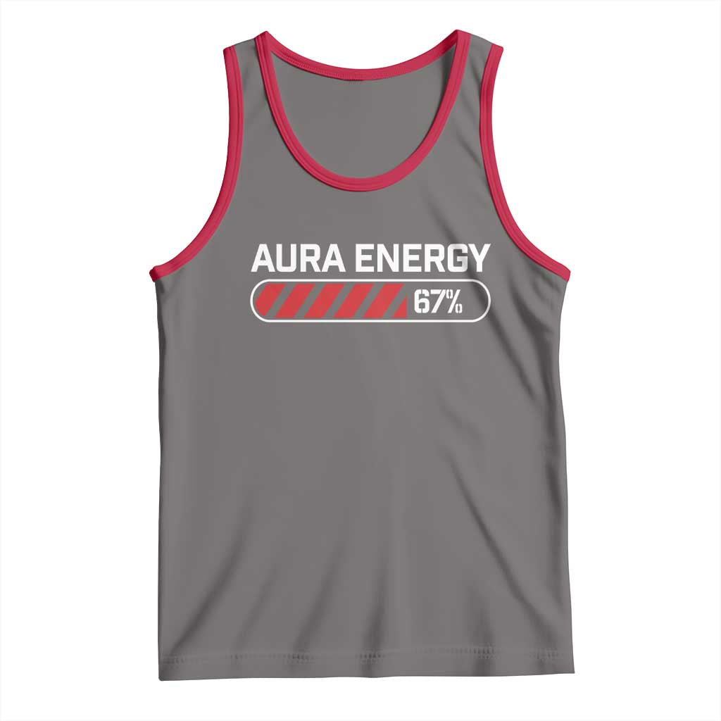 Funny Six Seven Tank Top Aura Energy at 67 Meme Gen Alpha Slang TS10 Deep Heather Red Print Your Wear