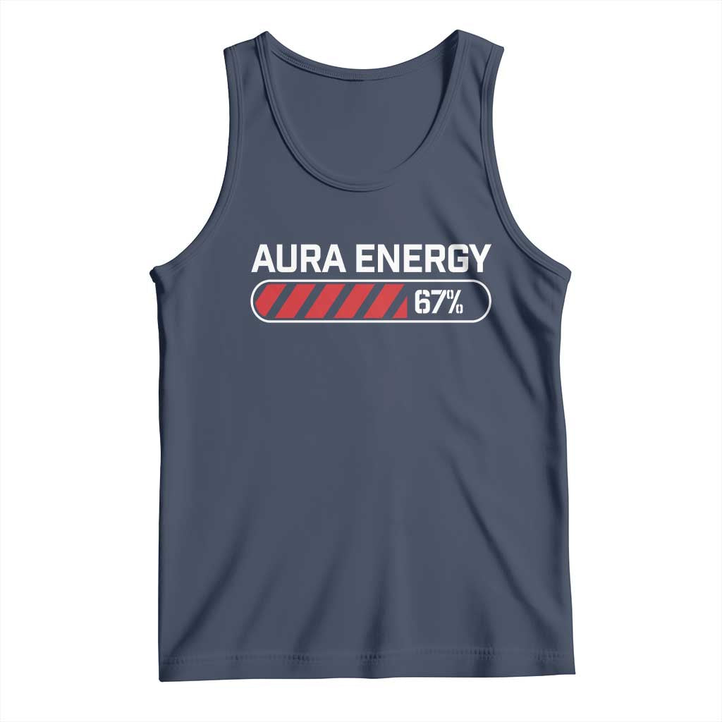 Funny Six Seven Tank Top Aura Energy at 67 Meme Gen Alpha Slang TS10 Navy Print Your Wear
