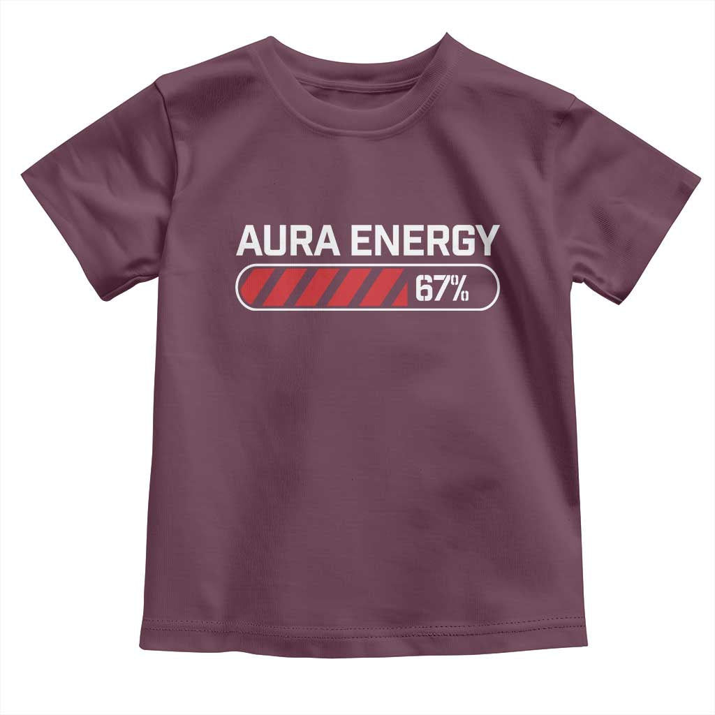 Funny Six Seven Toddler T Shirt Aura Energy at 67 Meme Gen Alpha Slang TS10 Maroon Print Your Wear