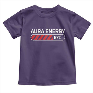 Funny Six Seven Toddler T Shirt Aura Energy at 67 Meme Gen Alpha Slang TS10 Purple Print Your Wear