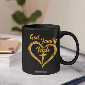 God Family Irish Coffee Mug Vintage Cross In Heart Christian Notre Dame Game Day TS10 Print Your Wear