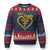 God Family Irish Ugly Christmas Sweater Vintage Cross In Heart Christian Notre Dame Game Day TS10 Navy Red Print Your Wear