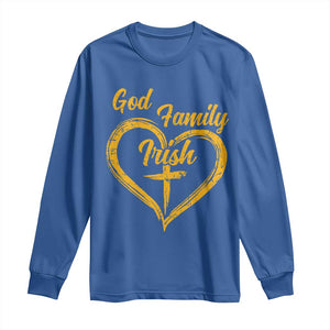 God Family Irish Long Sleeve Shirt Vintage Cross In Heart Christian Notre Dame Game Day TS10 Royal Blue Print Your Wear
