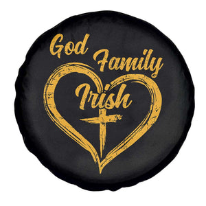 God Family Irish Spare Tire Cover Vintage Cross In Heart Christian Notre Dame Game Day TS10 Print Your Wear