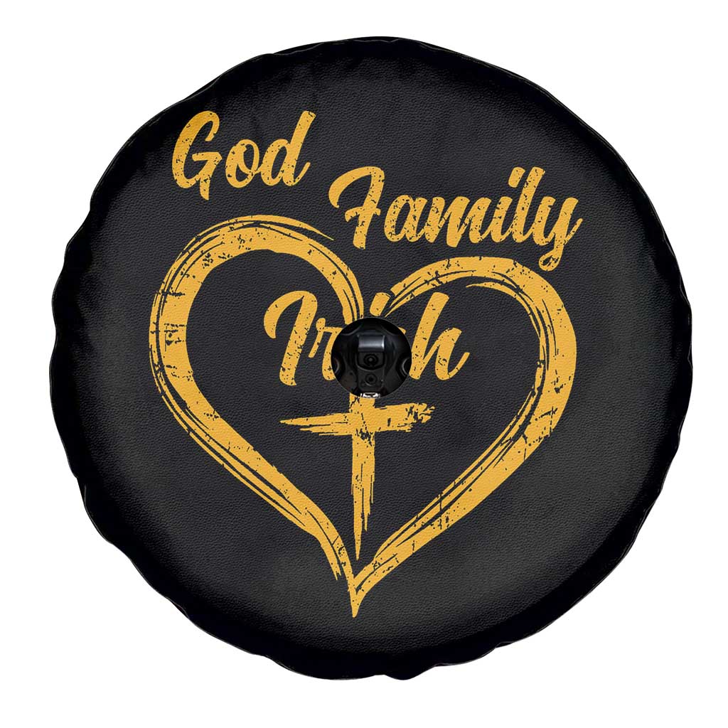 God Family Irish Spare Tire Cover Vintage Cross In Heart Christian Notre Dame Game Day TS10 Print Your Wear