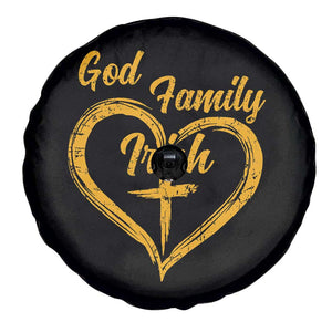 God Family Irish Spare Tire Cover Vintage Cross In Heart Christian Notre Dame Game Day TS10 Print Your Wear
