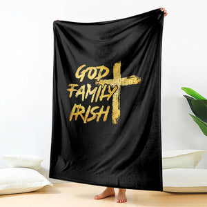 God Family Irish Throw Blanket Christian Faith Cross Notre Dame Game Day TS10 Print Your Wear