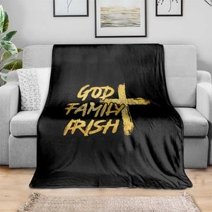 God Family Irish Throw Blanket Christian Faith Cross Notre Dame Game Day TS10 Print Your Wear