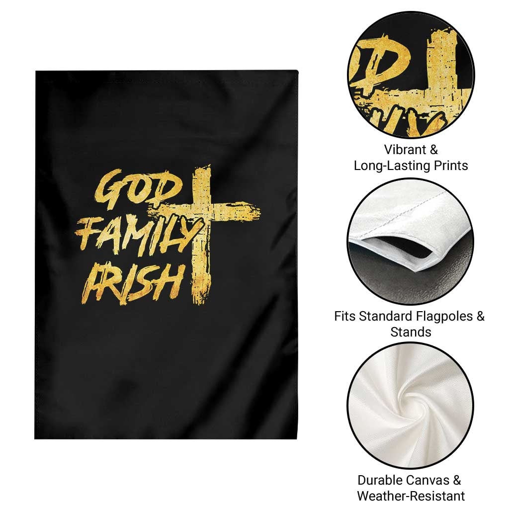God Family Irish Garden Flag Christian Faith Cross Notre Dame Game Day TS10 Print Your Wear