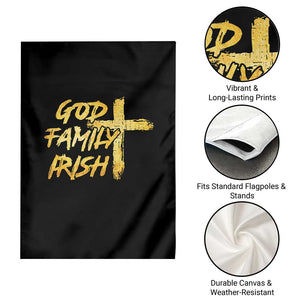 God Family Irish Garden Flag Christian Faith Cross Notre Dame Game Day TS10 Print Your Wear