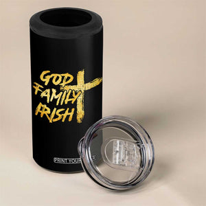 God Family Irish 4 in 1 Can Cooler Tumbler Christian Faith Cross Notre Dame Game Day TS10 Print Your Wear