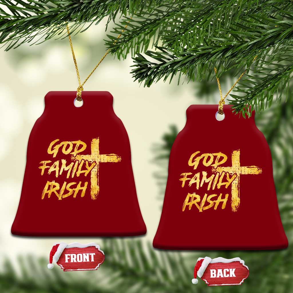 God Family Irish Ceramic Ornament Christian Faith Cross Notre Dame Game Day TS10 Print Your Wear