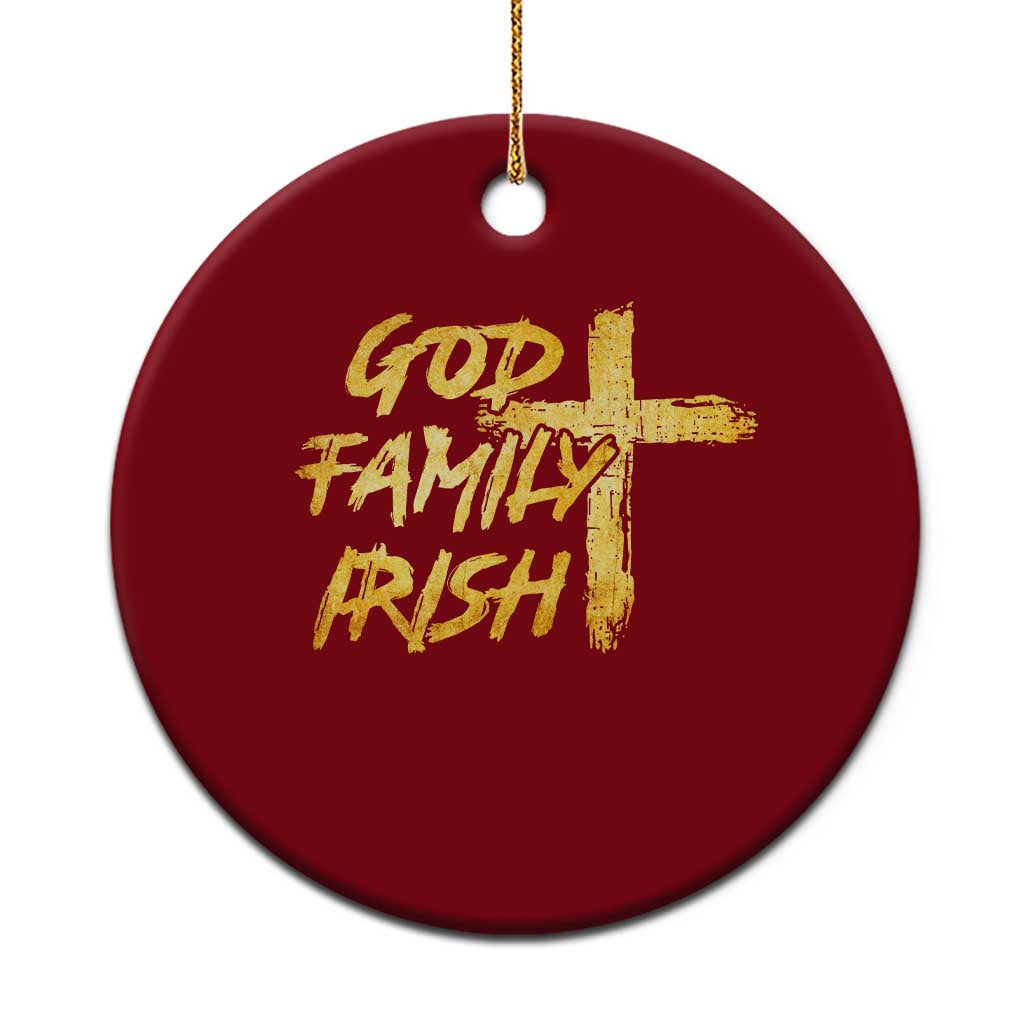 God Family Irish Ceramic Ornament Christian Faith Cross Notre Dame Game Day TS10 1pc Red Print Your Wear