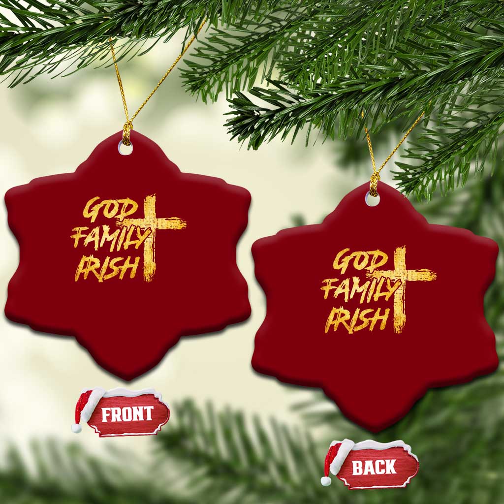 God Family Irish Ceramic Ornament Christian Faith Cross Notre Dame Game Day TS10 Print Your Wear