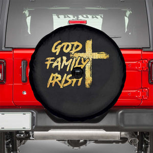 God Family Irish Spare Tire Cover Christian Faith Cross Notre Dame Game Day TS10 Black Print Your Wear