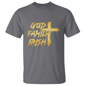 God Family Irish T Shirt Christian Faith Cross Notre Dame Game Day TS10 Charcoal Print Your Wear