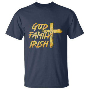God Family Irish T Shirt Christian Faith Cross Notre Dame Game Day TS10 Navy Print Your Wear