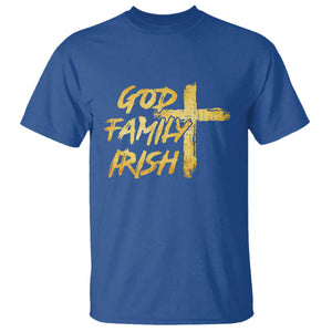 God Family Irish T Shirt Christian Faith Cross Notre Dame Game Day TS10 Royal Blue Print Your Wear