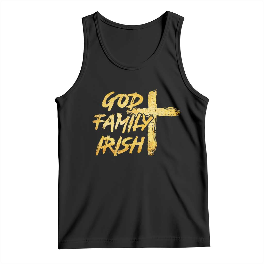 God Family Irish Tank Top Christian Faith Cross Notre Dame Game Day TS10 Black Print Your Wear