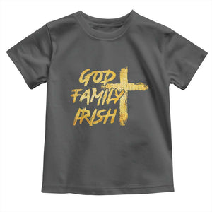 God Family Irish Toddler T Shirt Christian Faith Cross Notre Dame Game Day TS10 Dark Heather Print Your Wear